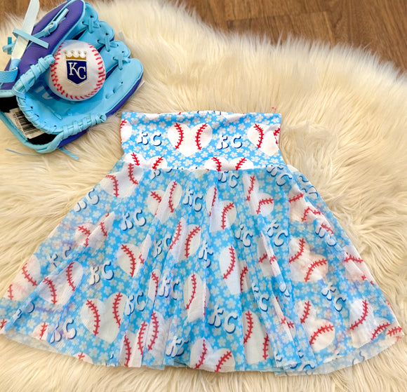 KC Baseball Mesh Twirl Skort