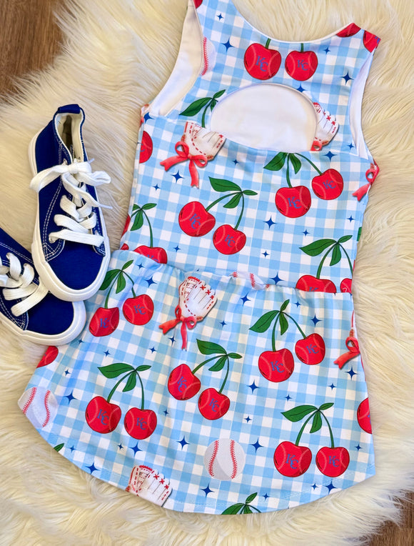 KC Baseball Cherry Athletic Dress