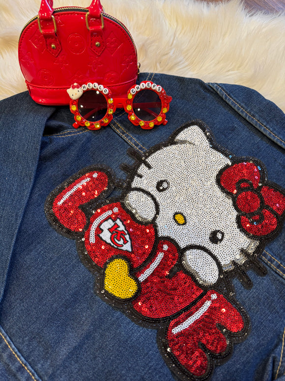 Football Kitty Denim Jacket